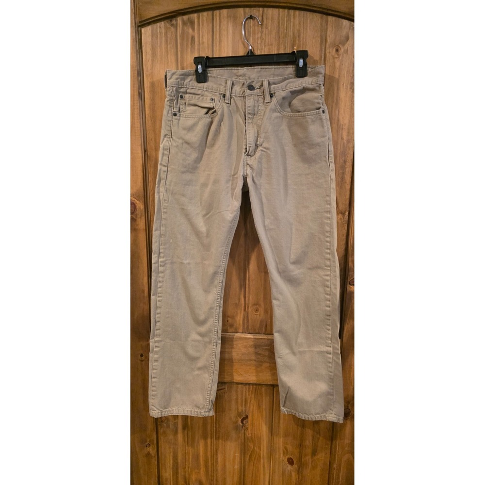 Levi's 505 Jeans Mens 34X32 Beige Denim Straight Leg Regular Fit 5-Pocket Design